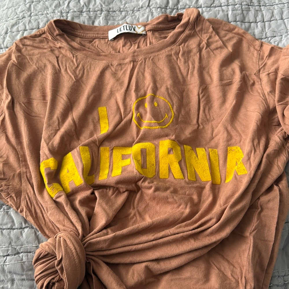 Anthropologie LETLUV I Love California Tee Super Soft T Shirt size SMALL NWOT